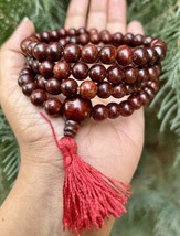 9 mm rnd 108+1 Bead Indian Origin Red Sandalwood Laal Chandan Japa Mala - $41.15