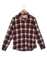 American Eagle Top Mens L Plaid Flannel Long Sleeve Button Up Red Wine - $17.81