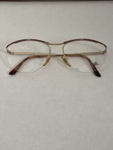 NOS Logo Paris Curved Brow Gold Blue &amp; Purple Half Rim Glasses Frames 56-17-140 - $30.00