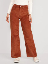 Old Navy Extra High Rise Wide Leg Corduroy Pants Womens 12 Tall Brown Sky Hi NEW - £25.48 GBP