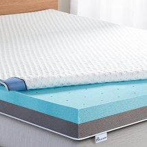 Perlecare 3 inch Dual-Sided Memory Foam Mattress Topper, Gel Infused, PCMTQ32 - $155.99