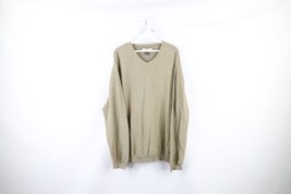 Vintage 90s Tommy Bahama Mens XL Faded Striped Knit V-Neck Sweater Heather Green - £35.76 GBP