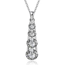 Swarovski Crystal 4 Stone Drop Necklace in 18K White Gold Plated - $27.99