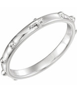 2.5mm Rosary Ring Real Solid .925 Sterling Silver Size 6 - $88.71 CAD