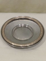  Rogers Mfg 1950 Small Serving Plate Sterling Silver Border Cut Glass Body  - £54.10 GBP