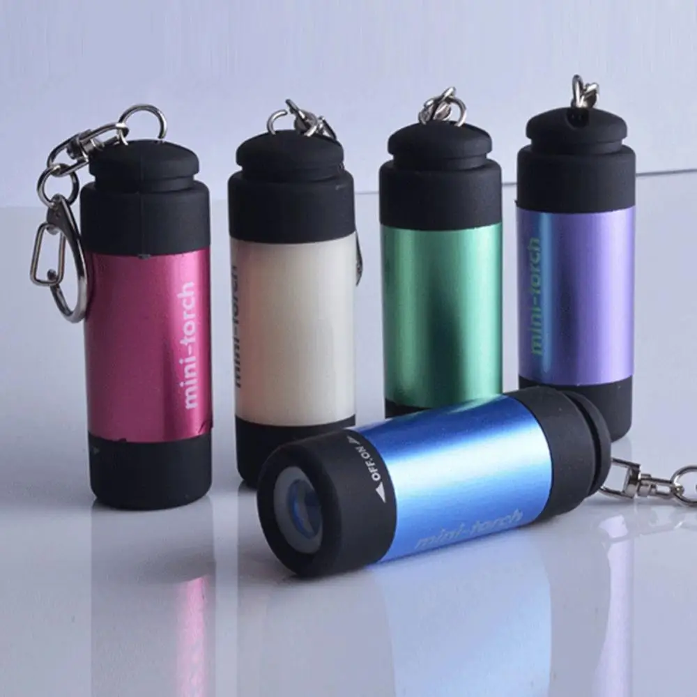 Mini LED Flashlight Light Pocket USB Rechargeable Keychain Key Ring Lamp Outdoor - £9.08 GBP+