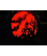 Halloween Pumpkin Foam Large Carved Haunted House Jack O Lantern w Flick... - £79.93 GBP