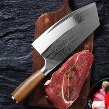 7.5 Inch Damascus Pattern Chef Knife Kitchen Butcher Knife Stainless Steel Knife - £15.56 GBP