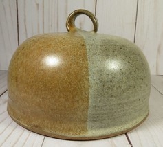 Studio Art Pottery Round Dome Two Tone Brown-Tan Glaze 5&quot; x 3 3/4&quot; Handmade. - £14.28 GBP