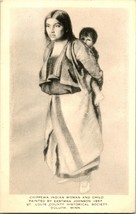 Vtg Postcard Chippewa Woman and Child - Eastman Johnson St. Louis Historical Soc - £32.85 GBP