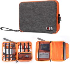 Three Layer Electronics Organizer And Travel Organizer (Grey And Bright Orange) - £27.93 GBP