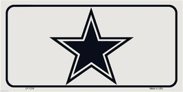 Country Large Blue Star on Gray Aluminum Metal Car License Plate - £3.17 GBP