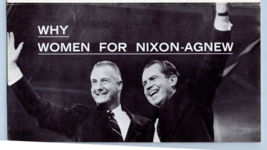 Why Women For Nixon Agnew? Bi-Fold 1968 Campaign Brochure - £13.39 GBP