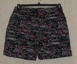 Nwt Womens Talbots Black W/ Floral Print 7&quot; Weekend Twill Short Size 4 - £22.00 GBP