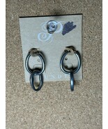 Plunder Design Annalise Earrings Double Hoop Silver Tone - Free Shipping - $24.68 CAD