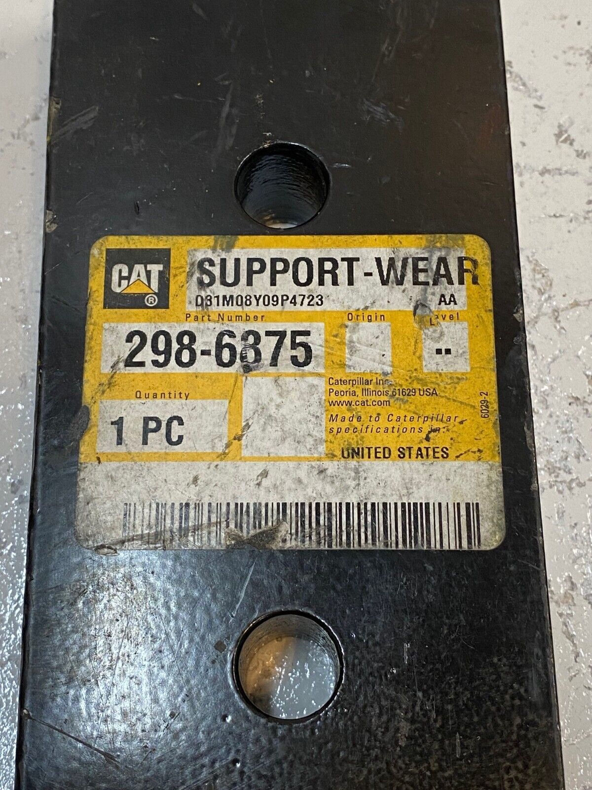 Caterpillar CAT Wear Pad Support 91161167 | 298-6875 | D81M08Y09P4723 Item image 2