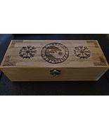 Handmade wooden jewellery / tea organizer box Viking Vegvisir Runes Pagan Norse - $39.83