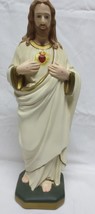 1997 Sacred Heart Jesus Statue  Figurine Hand Painted mold Religious 16&quot;... - $25.00