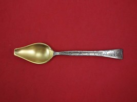 Lap Over Edge Acid Etched by Tiffany Sterling Silver Melon Spoon GW w/ Ivy 6&quot; - £307.83 GBP
