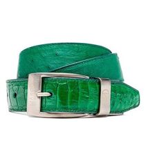 Marco Di Milano Genuine Ostrich Ostrich Leg Exotic Belt Alessio Lemon Green image 3