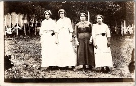 Edwardian Women Large Gathering in Trees Rustic Scene Postcard A23 - £6.20 GBP