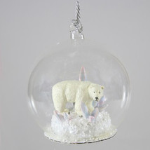4&quot; Cody Foster Polar Bear Crystal Globe Diorama Christmas Decor Tree Orn... - $16.99