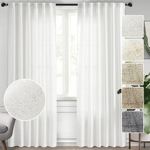 Curtain Panels For Farmhouse/Bedroom/Living Room/Window, Back Tab Semi Sheer, - £31.89 GBP