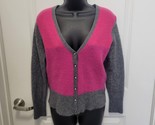 Apt. 9 Cashmere V-Neck Buttons Cardigan Sweater Size Large Pink Grey Col... - £17.89 GBP