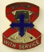 Vintage US MILITARY DUI Insignia Pin ARMY 8th Support Group SUPPORT WITH... - £7.69 GBP