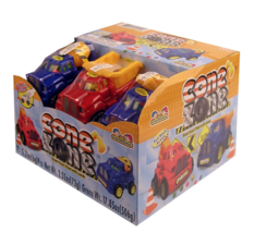 Cone Zone Construction Trucks Filled with Candy(Dump Truck, Backhoes, Ce... - £15.75 GBP