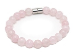 Rose Quartz Bracelet with Magnet Clasp - Pink Gemstone Jewelry for Self ... - £11.01 GBP