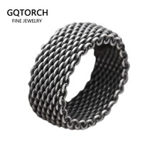 25 sterling silver wire mens braided rings vintage woven thai silver black fine jewelry thumb200