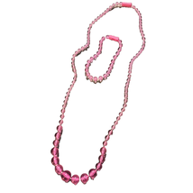 Vintage 90&#39;s Pretty Pretty Princess Replacement Part PINK Necklace Bracelet Set - $8.72