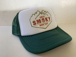 Vintage Great Smoky Mountains Hat Trucker Hat Adjustable snapback Dark G... - £12.01 GBP
