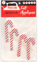 1950s Felt Christmas CANDY CANES Iron-On Applique Midcentury Vintage Holiday - £13.38 GBP