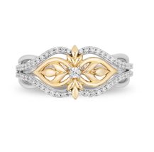 Enchanted Disney Anna Inspired Diamond Engagement Ring in Two-Tone Silver Disney - £51.62 GBP
