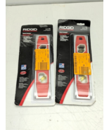 Pack of 2 Ridgid 9 in Magnetic Torpedo Level Night Shade (Glow-in-the-Da... - $37.44