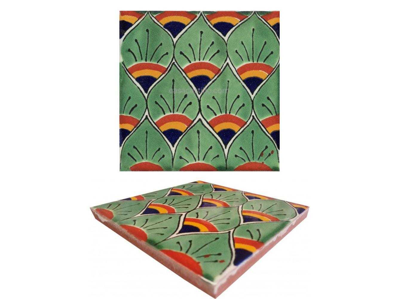 POOL TILES Mexican Talavera Ceramic Frost Proof Handcrafted Tiles - Cola... - $199.00
