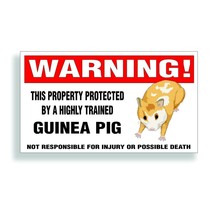 Warning DECAL trained GUINEA PIG for cage door bumper or window sticker - £7.93 GBP