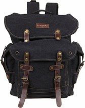 Large Army Style Military Backpack Black Rusksacks 704 School Hiking Canvas Pack - £20.26 GBP