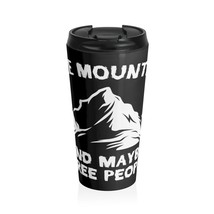 Stainless Steel Travel Mug with Mountain Design, 15oz Insulated Coffee Tea Cup - £28.81 GBP