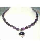 Puffed Oval Amethyst Beads and Imported 925 pendant Necklace - €26,05 EUR