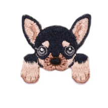Embroidery Patch Sew or Iron-On Fabric Applique - New - Black Dog - $6.99