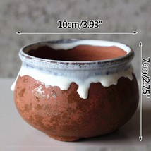 Korean Succulent Green Plants Ceramic Flowerpot Purple Sand Stoneware Retro Flow - £19.75 GBP