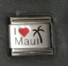I Red Heart Love Maui Wholesale Italian Charm Link 9MM K37 - £9.00 GBP