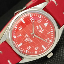 Genuine Vintage Hmt Pilot Winding Indian Mens Red Dial Watch 610c-a318256-9 - £15.84 GBP