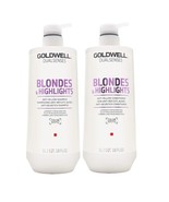 2-GOLDWELL BLONDES &amp; HIGHLIGHTS SHAMPOO 1 LITER each NEW - $49.49