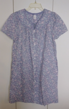 Lissome Lounge Ladies Ss BLUE/FLORAL Searsucker Short Snap ROBE-S-NWOT-NICE - £16.44 GBP