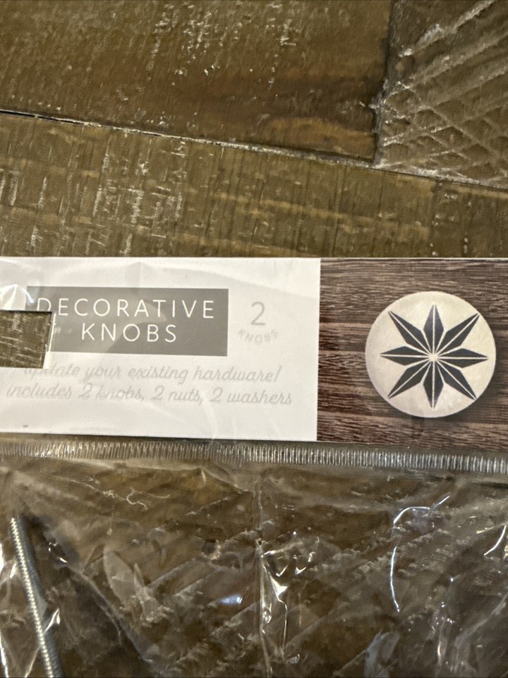 1.25" diameter, does include hardware; rod is 1 5/8" length Back/White Knobs 2pc Item image 2