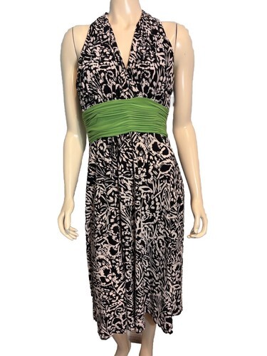 Evan Picone Women's Sleeveless Dress Black/White/Green Size 10 NWT